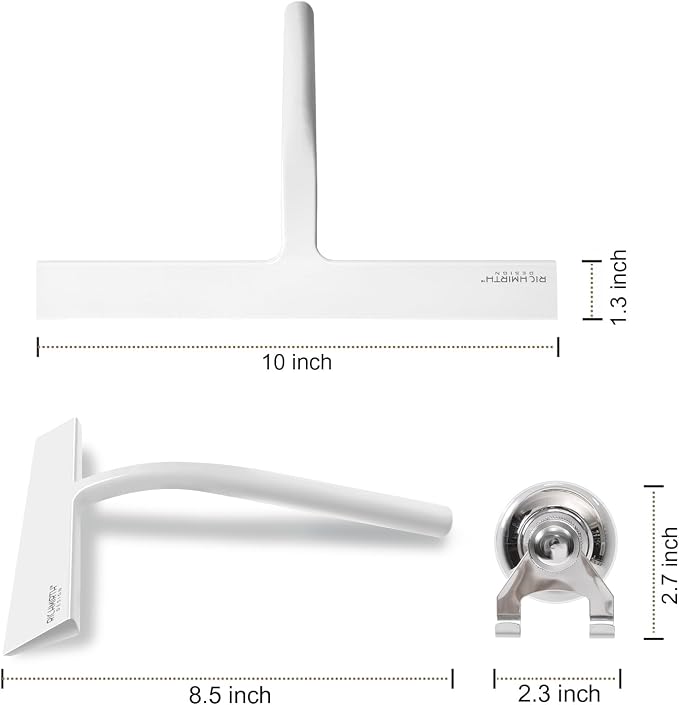 Shower Squeegee for Glass Doors 10 Inch, RICHMIRTH All Purpose Squeegee - Image 2