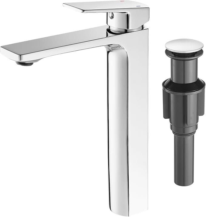 VOTON Vessel Sink Faucet Single Handle Tall Bathroom Sink Faucet Chrome by VOTON