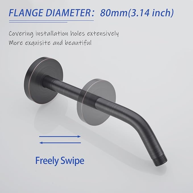 Shower Arm with Flange, Made of 304 Stainless Steel Shower Extension Extender - Image 5