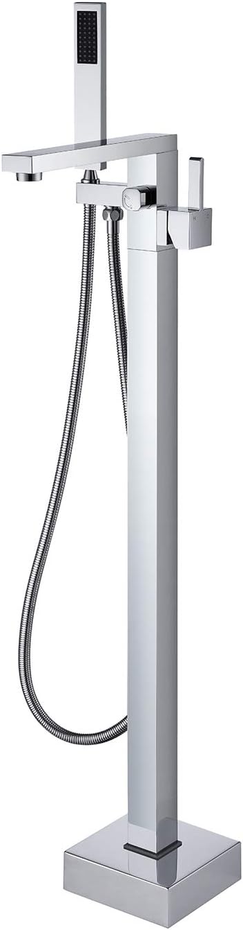 Freestanding Bathtub Faucet Tub Filler Chrome Floor Mount Bathroom Faucets by wowkksanitaryware