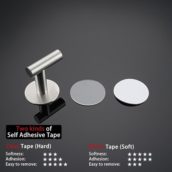 JQK Self Adhesive Towel Hook Brushed, No Drill Stick on Coat Robe Clothes Wall - Image 7
