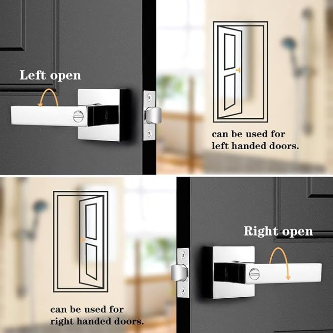Probrico Bed and Bath Door Locks Interior Heavy Duty Privacy Levers in Polished - Image 2