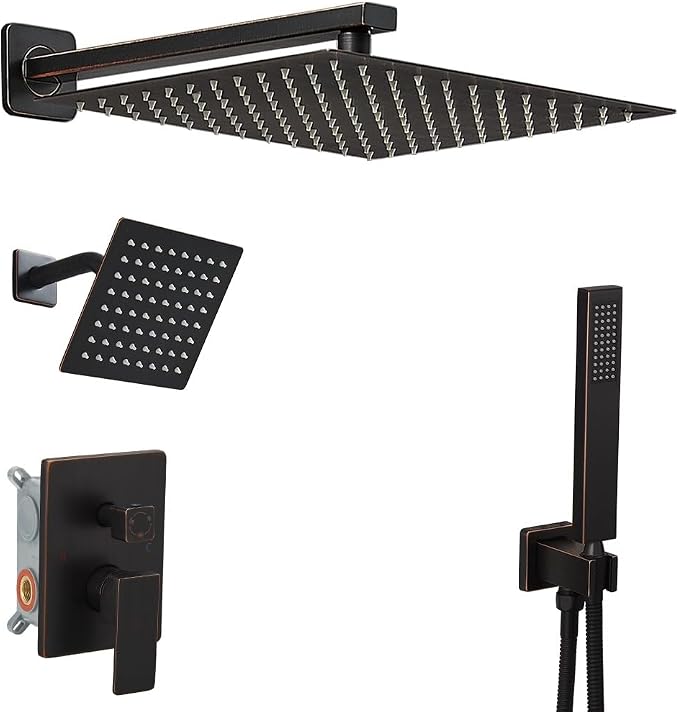 Shower Faucet Set Oil Rubbed Bronze Shower System, Knob Switch Diverter Shower by YCAIKOI