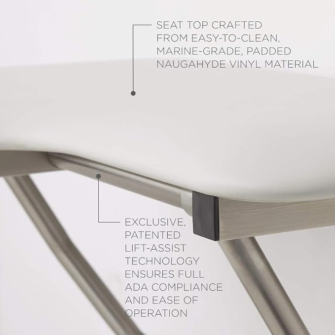 Seachrome Lift-Assist Shower Seat, L-Shaped Left-Hand, Wall Mount, Padded White - Image 5