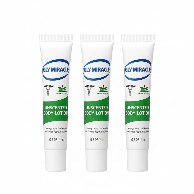 GLY MIRACLE Unscented Travel Lotion Tubes – Non-Greasy Skin Moisturizer by GlyMiracle