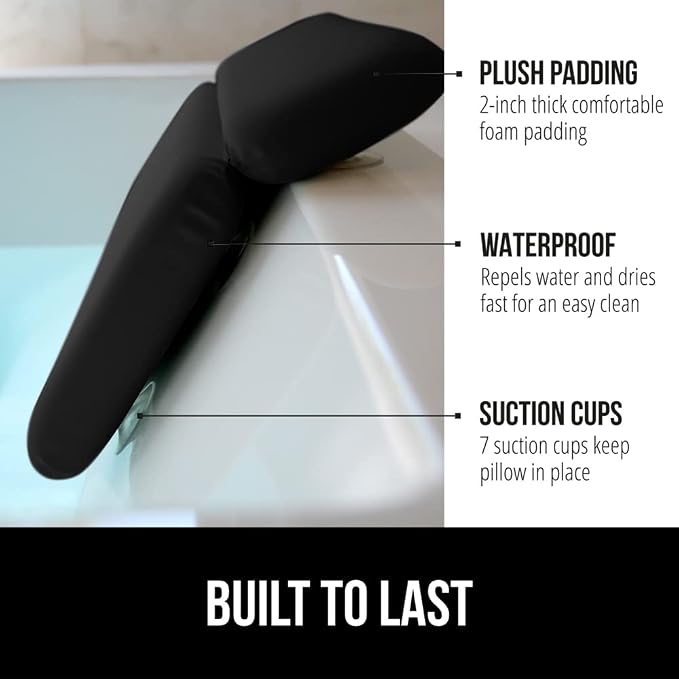 GORILLA GRIP Bath Pillow for Tub, Improved Suction Cups, Luxury Bathtub Pillows - Image 2