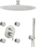 Brushed Nickel Round Shower Faucet Set by Unknown