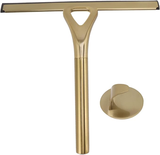 8.9x8.7inch Gold Stainless Steel Shower Squeegee Window Squeegee by Tissting