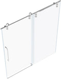 Chabatree Shower Door 60" W x 76" H Frameless Sliding Shower Door, Frameless by Unknown