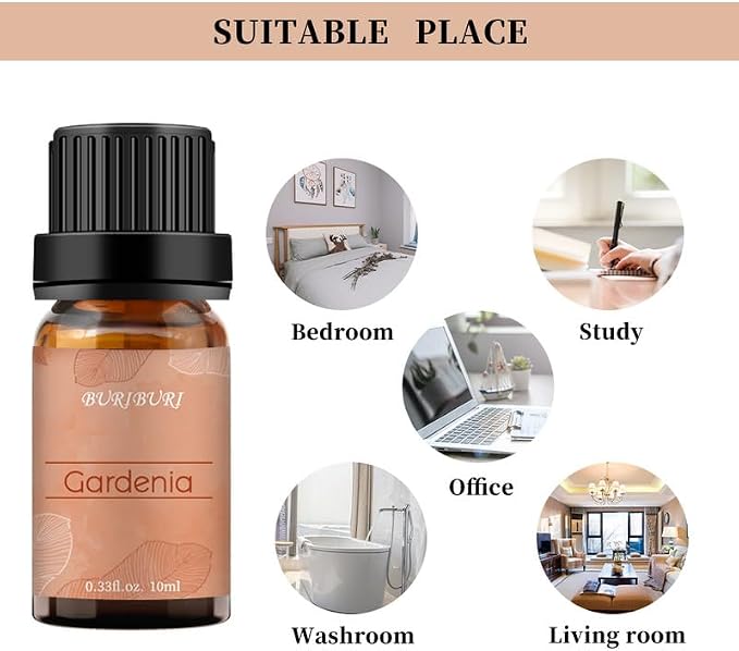 BURIBURI Jasmine Oil and Gardenia Essential Oils Gift Set, 100% Pure, Organic - Image 7