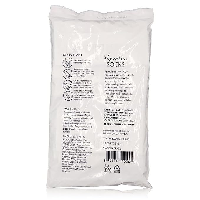 Bodipure All-In-1 Moisturizing Foot Mask, Keratin & Vitamin E Foot Mask - Image 8