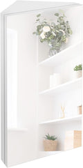 eclife 24" Bathroom Corner Medicine Cabinet W/Mirror, Single Door Bathroom by eclife