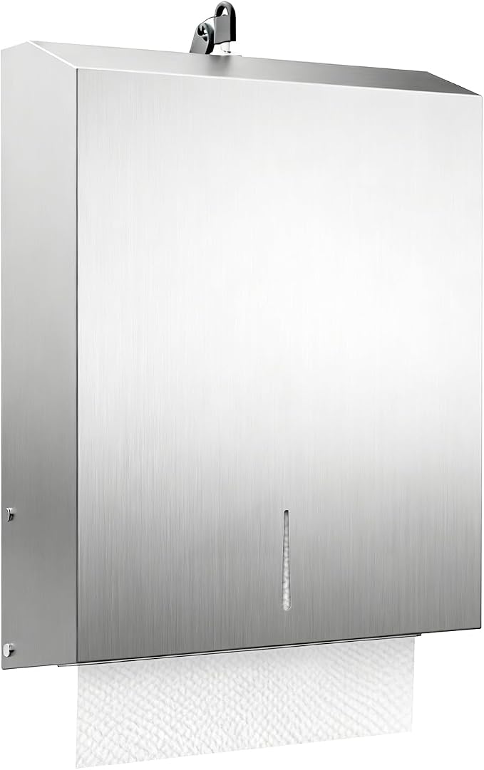 Paper Towel Dispenser Wall Mount, Brushed Stainless Steel Commercial Paper by SmallDetailMakeABigImpact