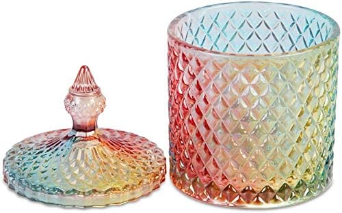 Colorful Home Decorative Jar Qtips Holder Dispenser Glass Storage Container - Image 5