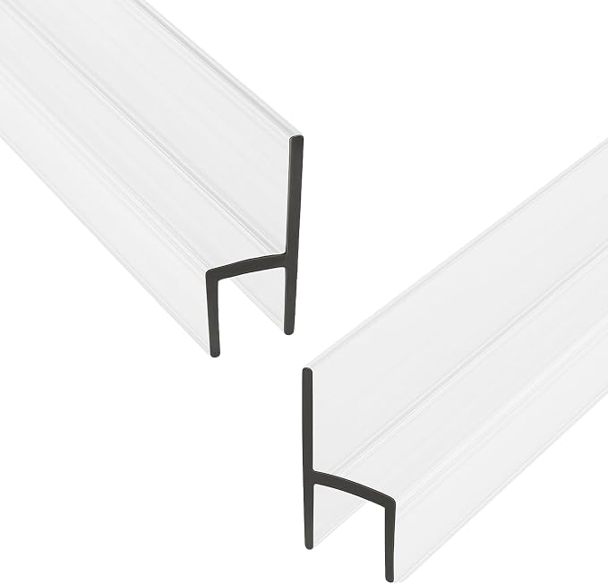 Frameless Shower Door Side Seal Strip H-Type 180 Degree 85 inches Length by KCHardware