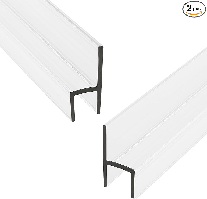 Frameless Shower Door Side Seal Strip H-Type 180 Degree 72inch Length by KCHardware
