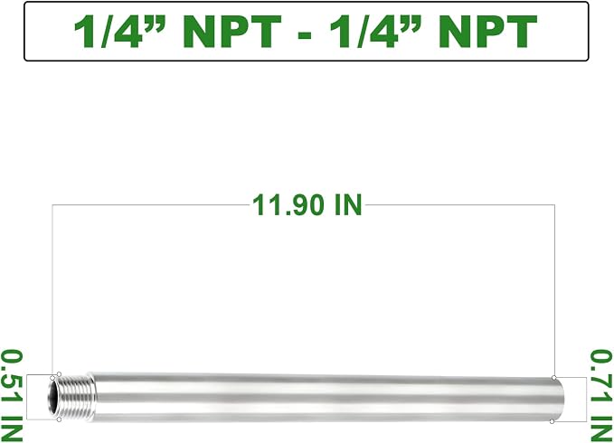 TAISHER 2PCS Stainless Steel Pipe Fittings, 1/4" NPT Male x 1/4" NPT Female - Image 4