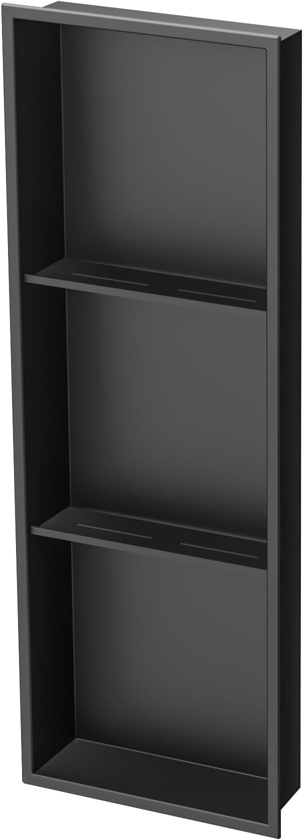 Neodrain 3-Tier 12X36 Inch Recessed Shower Niche Tile Ready, Matte Black - Image 9