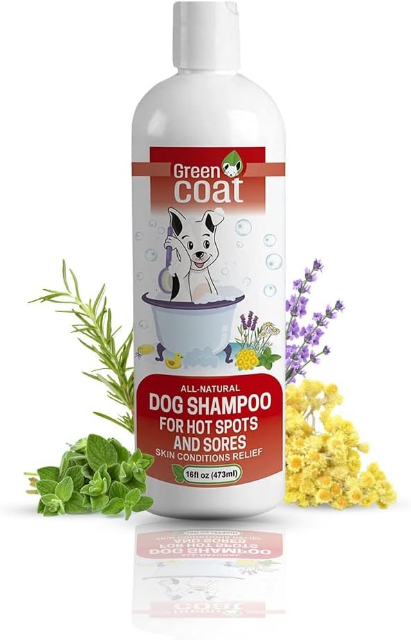 Natural Dog Shampoo for Hot Spots And Sores | Soothing Relief for Irritated Or by GREENCOATPETS