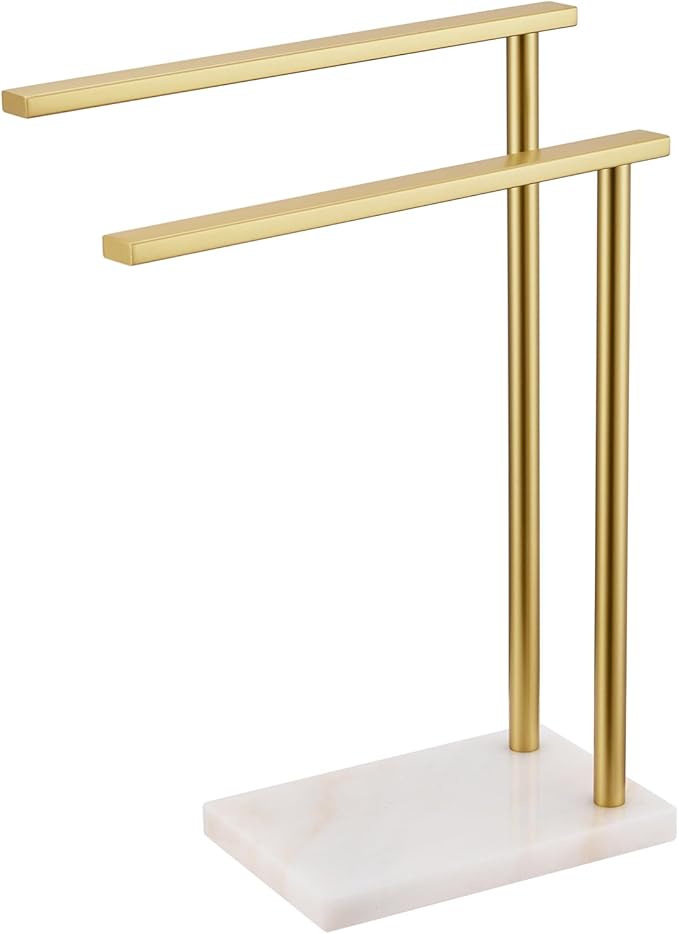 Hand Towel Bars for Bathroom Vanity Countertop 2-Tier Towel Rack Holders Stand by AONEON