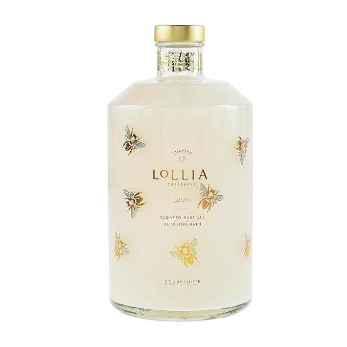 Lollia Wish Bubble Bath, 33.8 fl oz, Vanilla Bean, Rice Flower, Jasmine Leaves by LOLLIA