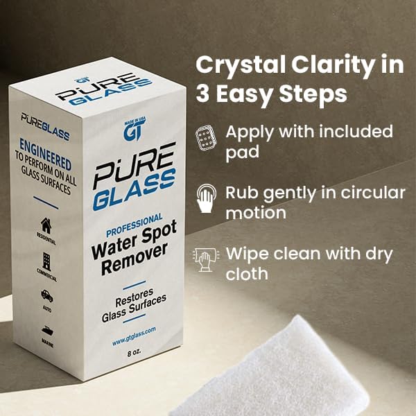 PureGlass Water Spot Remover, Professional-Grade Glass Cleaner - Image 7