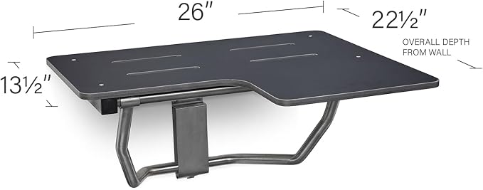 Seachrome 26" x 22.5” Black Reversible Folding Transfer Tub/Shower Seat - Image 2