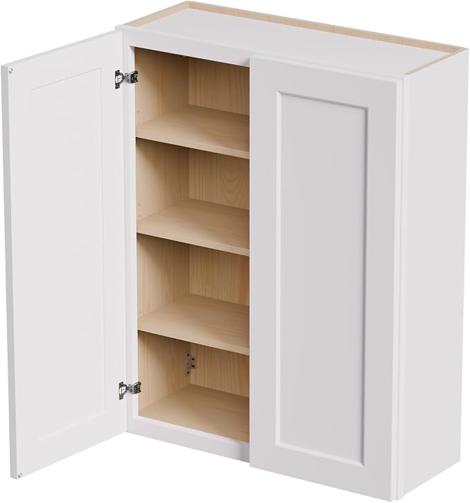 33 Inch Laundry Room Cabinets Wall Mounted, Solid Wood Over The Toilet Storage - Image 4