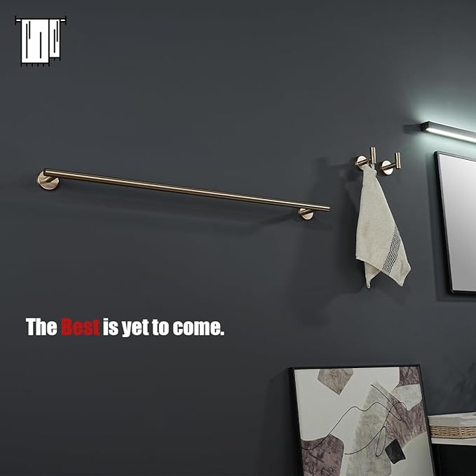 JQK Champagne Bronze Bath Towel Bar, 33 Inch 304 Stainless Steel Thicken 0.8mm - Image 4