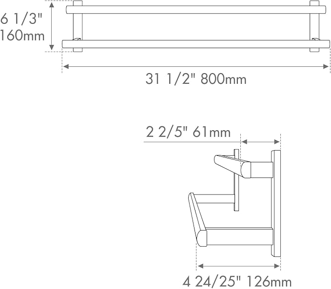 BAGNOLUX Double Towel Bar, SUS304 Towel Racks - Image 2