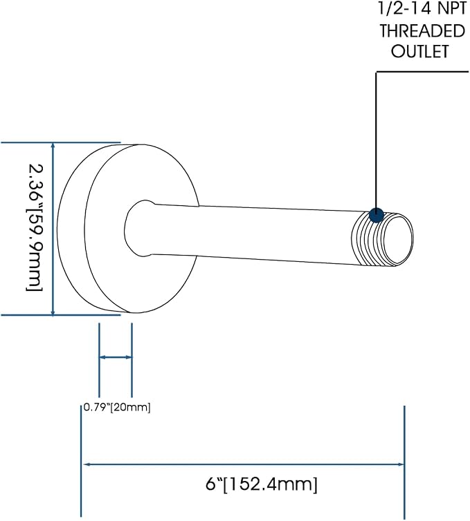 6 Inch Straight Shower Arm - Image 4