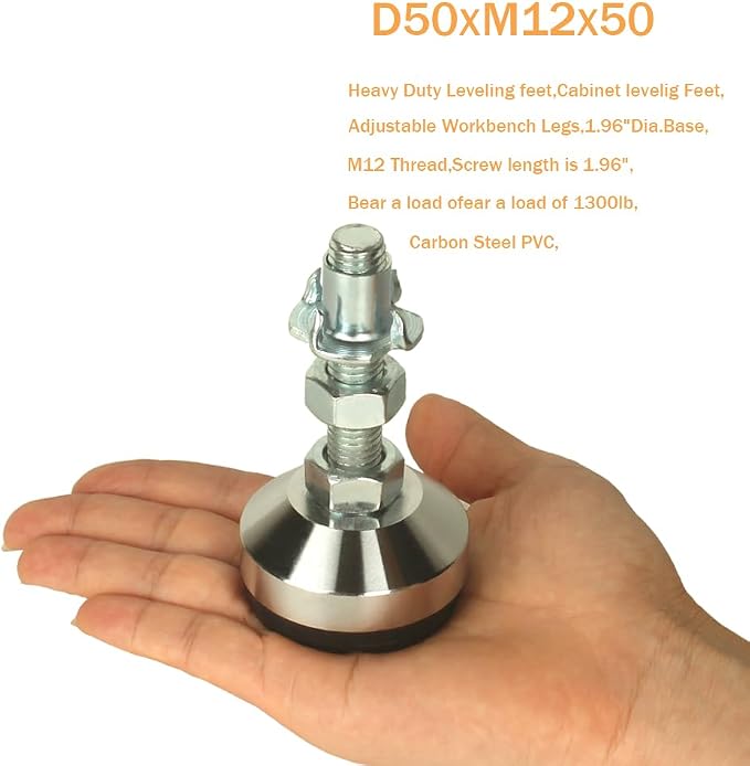 Heavy Duty Adjustable Legs, Leg Leveler 1.96" Dia Base, Adjustable Leveling - Image 2