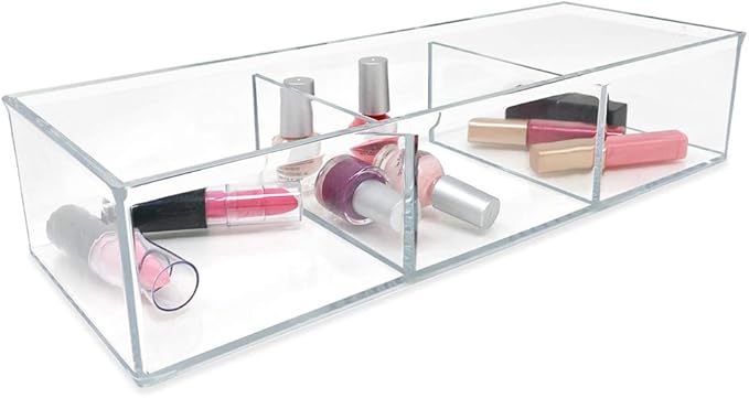 Isaac Jacobs Large 3-Compartment Acrylic Stackable Organizer, Craft Supplies - Image 3
