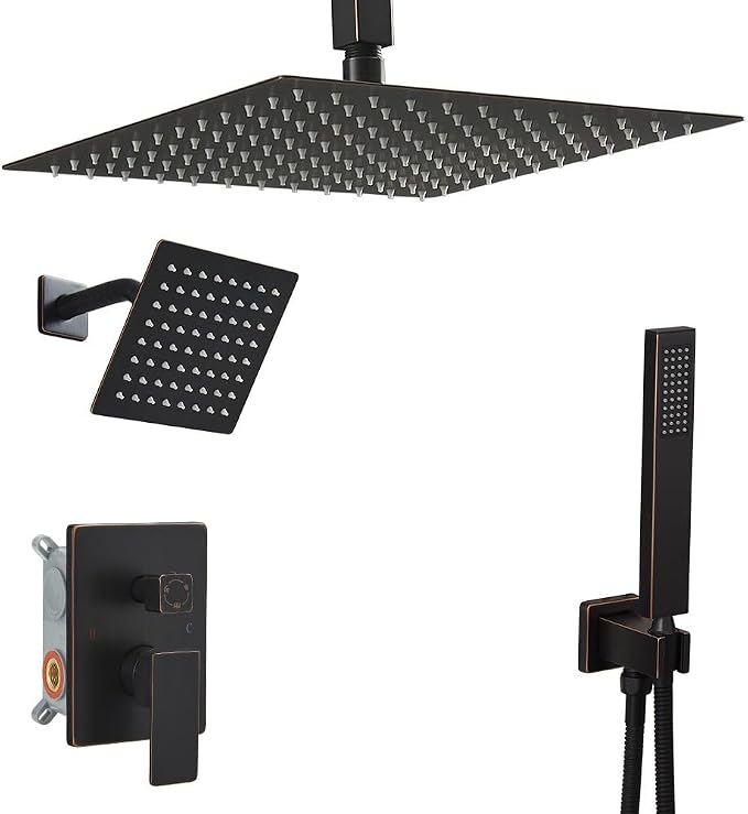 Shower Faucet Set Oil Rubbed Bronze Shower System, Knob Switch Diverter Shower by YCAIKOI