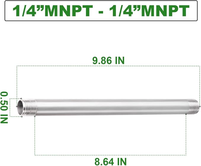 TAISHER 4PCS Stainless Steel Pipe Fittings, 1/4" NPT x 1/4" NPT Male Threaded - Image 2
