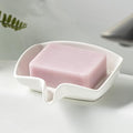 Soap Dish with Waterfall Design, Ceramic Soap Holder Self Draining Bar Soap by LAUCHUH