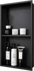 Shower Niche 12x24, Matte Black, No Tile Needed 304 Stainless Steel Recessed by Merranox