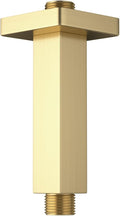 Brushed Gold Shower Arm with Flange 4 inch Square Shower Head Extension Arm by KATAIS