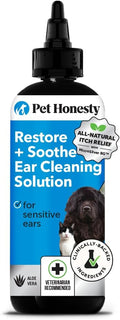 Restore + Soothe Ear Cleaner for Dogs & Cats – Gentle Dog Ear Cleaning Solution by PetHonesty