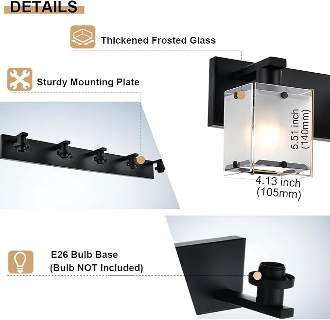 Bathroom Vanity Light Fixture, 6-Lights Modern Vanity Lighting Over Mirror - Image 7