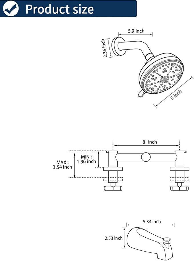 2 Handles Shower Faucet Set - Image 8