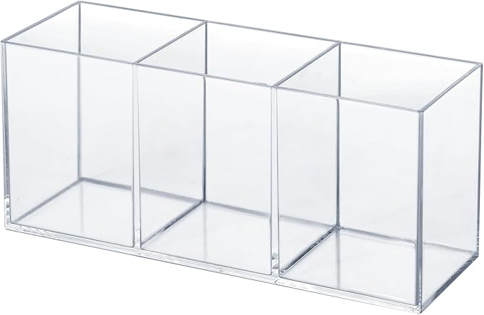 Clear Acrylic Silverware & Pen Organizer Caddy, Transparent Plastic Silverware by elysolpluv