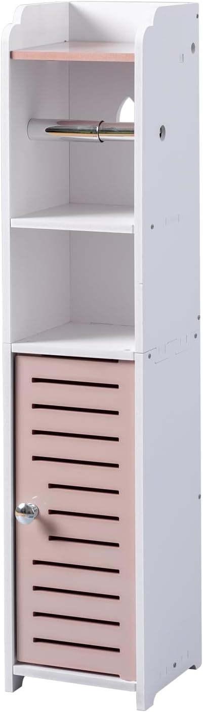 AOJEZOR Toilet Paper Holder Stand: Small Bathroom Storage Cabinet - Image 6