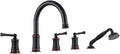 Roman Tub Faucet with Hand Shower, Antique Tub Shower Faucet Set with Valve by HANGORO