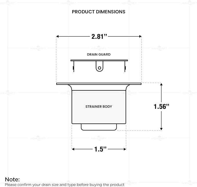 Highcraft Flat Stainless Steel RV Mobile Shower Strainer - Image 3