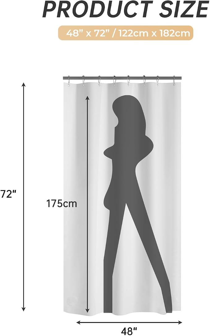 AmazerBath 48x72 Shower Curtain Stall, PEVA White Heavy Duty Shower Curtain - Image 7