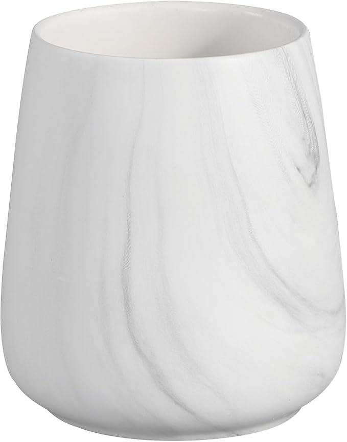 Marble White Toothbrush Holder for Bathroom by Eyrozia