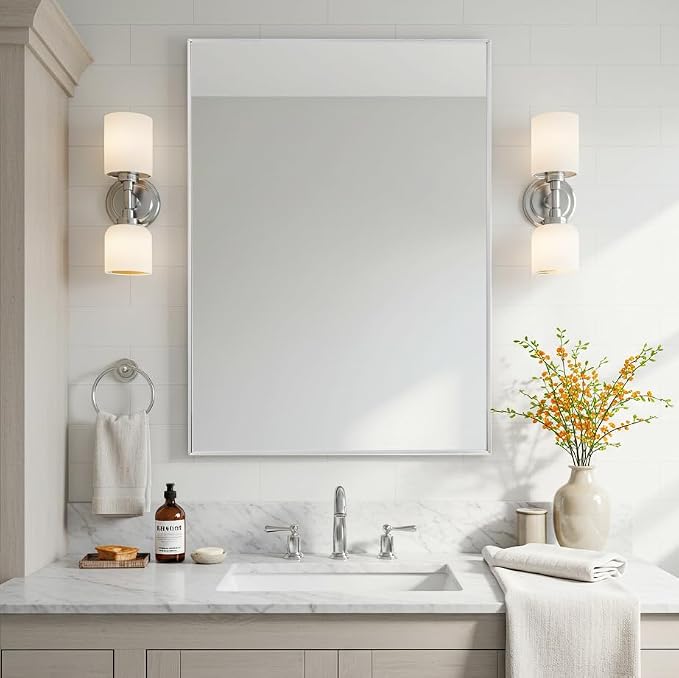 24x32 Inch Silver Bathroom Mirror by LEDLUX