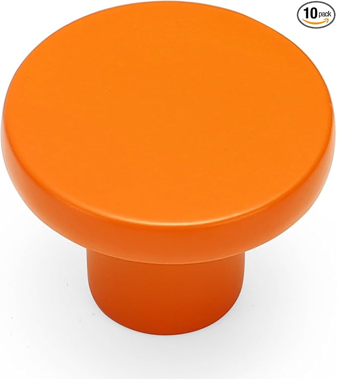 Ravinte 10 Pack Cabinet Knobs Orange Kitchen Cabinet Knobs Round Dresser Drawer by Ravinte