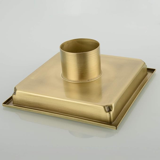 Square Shower Floor Drain with Removable Cover Grid Grate 6 inch Long, SUS 304 - Image 2